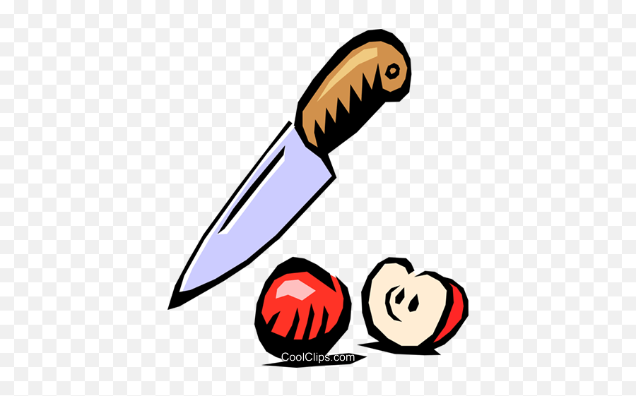 Download Knife With Apple Royalty Free Vector Clip Art - Knife Clipart Png,Knife Clipart Png