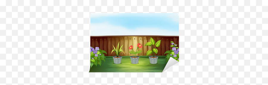 Different Types Of Plant Inside The Wooden Fence Wall Mural U2022 Pixers - We Live To Change Picket Fence Png,Wooden Fence Png