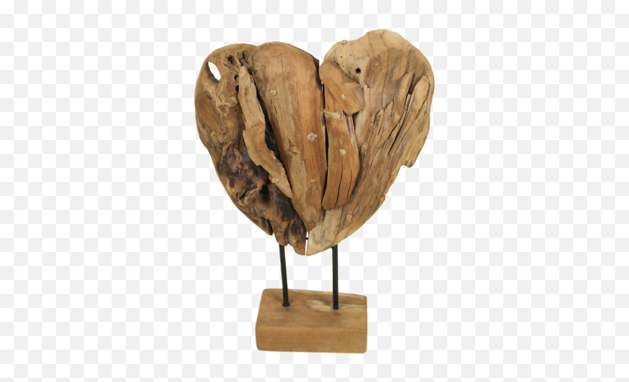 Wooden Heart Sculpture Small - Teak Decoration U0026 Hides Wooden Heart Sculpture Png,Sculpture Png