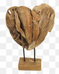 Wooden Heart Sculpture Small - Teak Decoration U0026 Hides Wooden Heart Sculpture Png,Sculpture Png