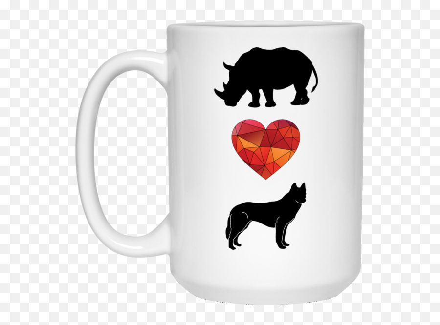 Rhino Mug - Rhinos Love Dogs 1 Png,Pig Silhouette Png