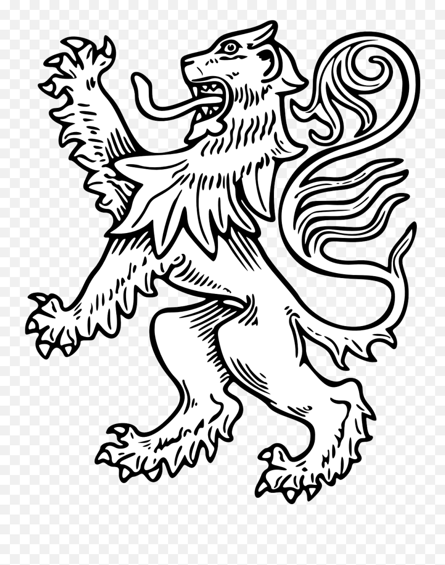 Lion White Rampant - Free Vector Graphic On Pixabay Heraldic Lion Rampant Png,Roaring Lion Png