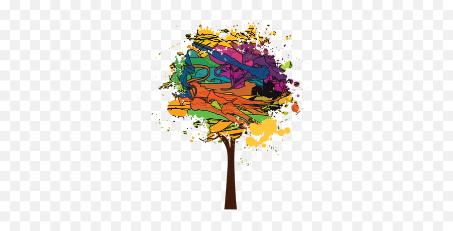 Brush Paint Colorful Tree - Arbol De Pintura Png,Tree Graphic Png