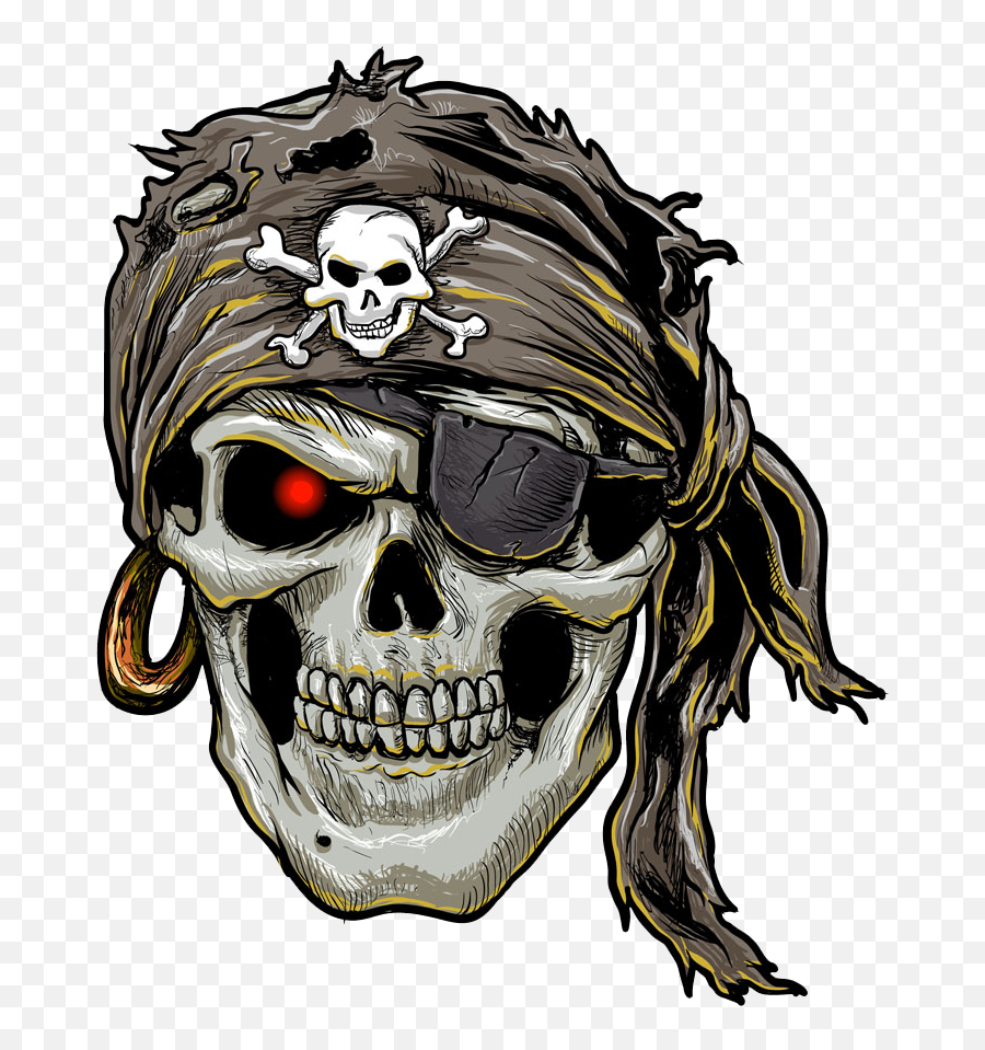 Download Skull Piracy Horror Jolly Roger Human Symbolism - Pirate Skull With Bandana Png,Pirate Skull Png