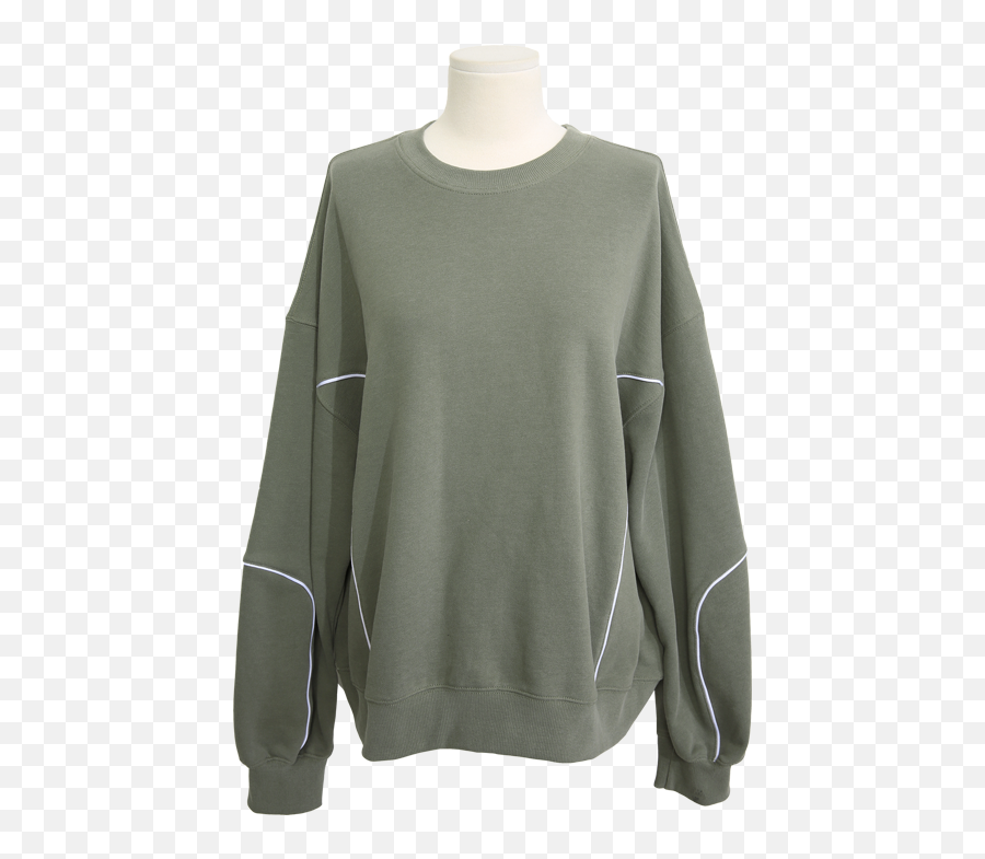 Contrast Trim Baggy Sweatshirt Stylenanda - Long Sleeve Png,Sweatshirt Png