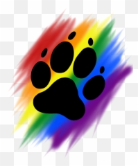Download Hd Rainbow Brush Paw Print Transparent Png Image - Furry