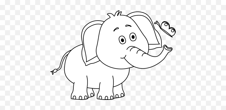 Elephant Clipart Black And White U2013 Gclipartcom - Elephant Pretty Drawing Clipart Black And White Png,Elephant Clipart Transparent Background