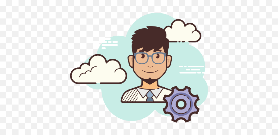 Admin Settings Male Icon In Cloud Style - Paper Airplane Icon Aesthetic Png,60x60 Icon