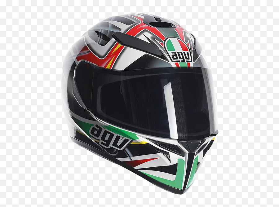 Agv K - 3 Sv Rav Full Face Helmet Black White Red Green Casco Agv Rosso E Nero Png,Agv K3 Rossi Icon Helmet