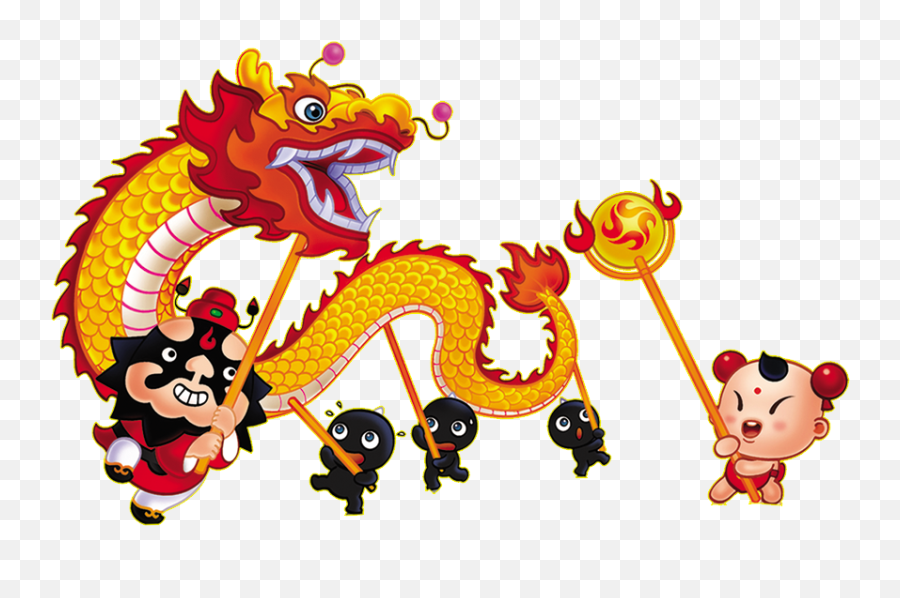 Download Chinese Dance Dragon Lion China Year Clipart Png - Dragon Chinese New Year Clipart,Dancing Panda Icon