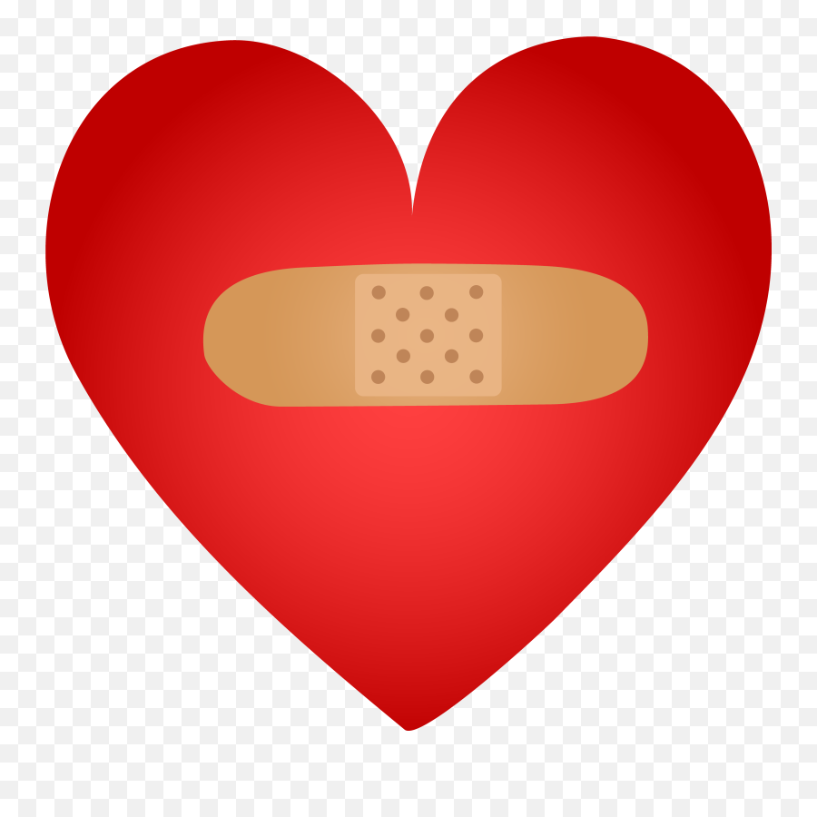 Heart With Band Aid Free Clip Art - Band Aid On Heart Png,Bandaid Png