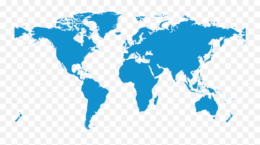 Blue World Map Transparent Png - Simple World Map Transparent,World Map Transparent Background