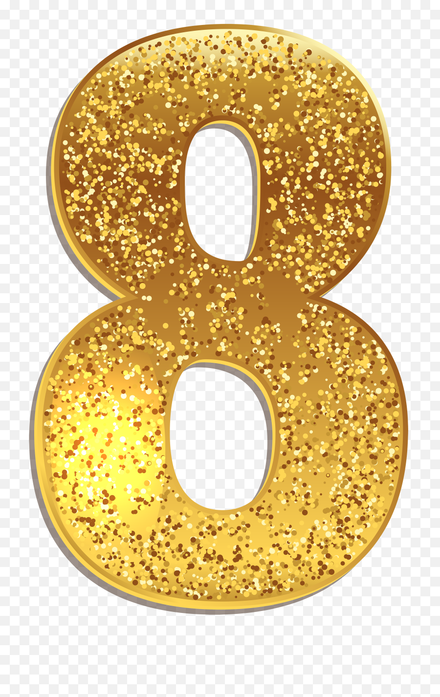 Number Eight Gold Shining Png Clip Art - Gold Glitter Number 8,Gold Sparkle Png