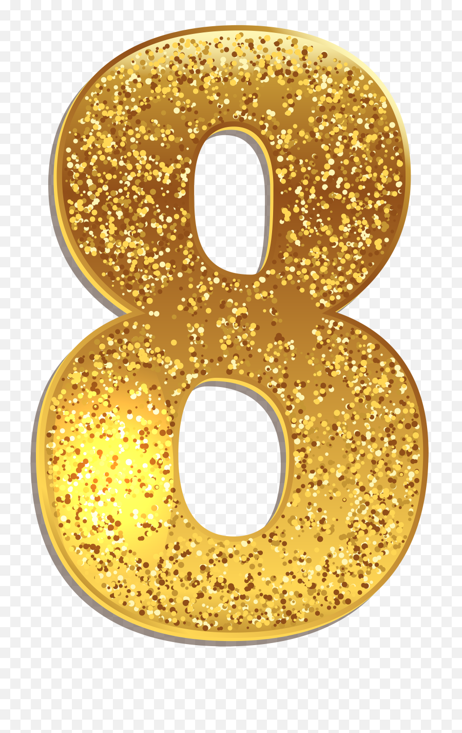 Number Eight Gold Shining Png Clip Art - Gold Glitter Number 8,Gold ...