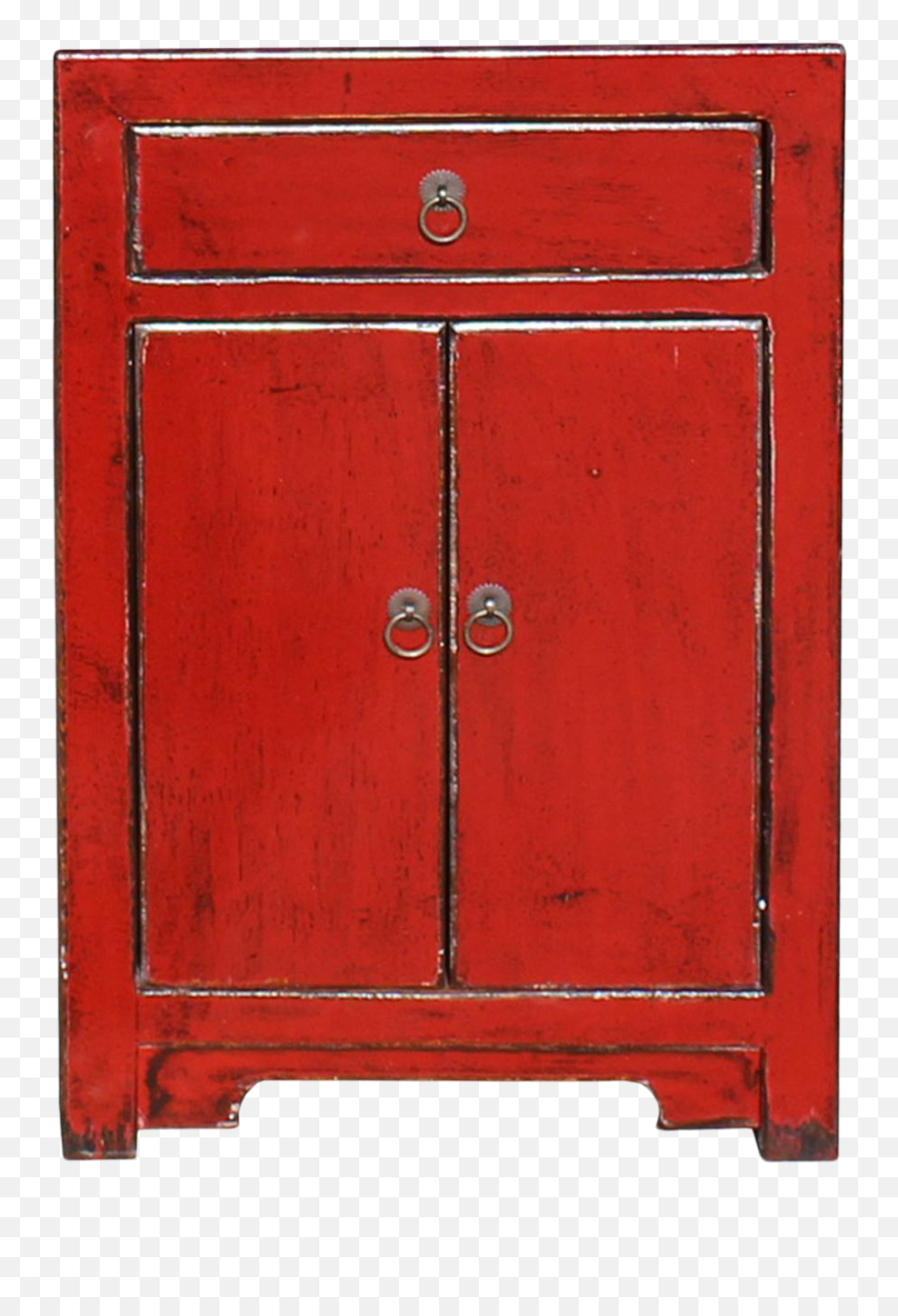 Distressed Oriental Red Lacquer Drawer End Table Nightstand - Cupboard Png,Red X Mark Png