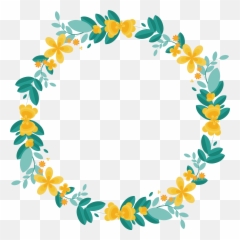 Border Flowers Garland Wreath - Circle Clip Art png