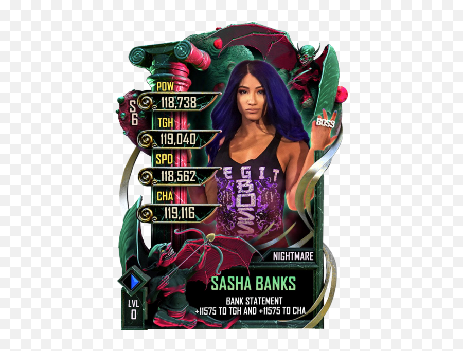 Sasha Banks - Sasha Banks Wwe Supercard Png,Sasha Banks Png