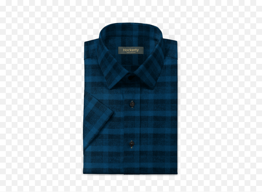 Download Blue Short Sleeved Flannel Checked Shirt - Checked Button Png,Blue Shirt Png