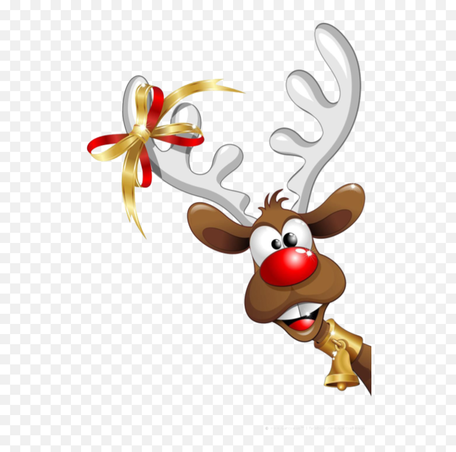 Deer Clipart Santa Claus Christmas Day - Kukucskáló Rénszarvas Png,Santa And Reindeer Png