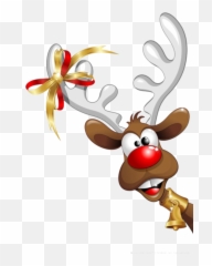Deer Clipart Santa Claus Christmas Day - Kukucskáló Rénszarvas png