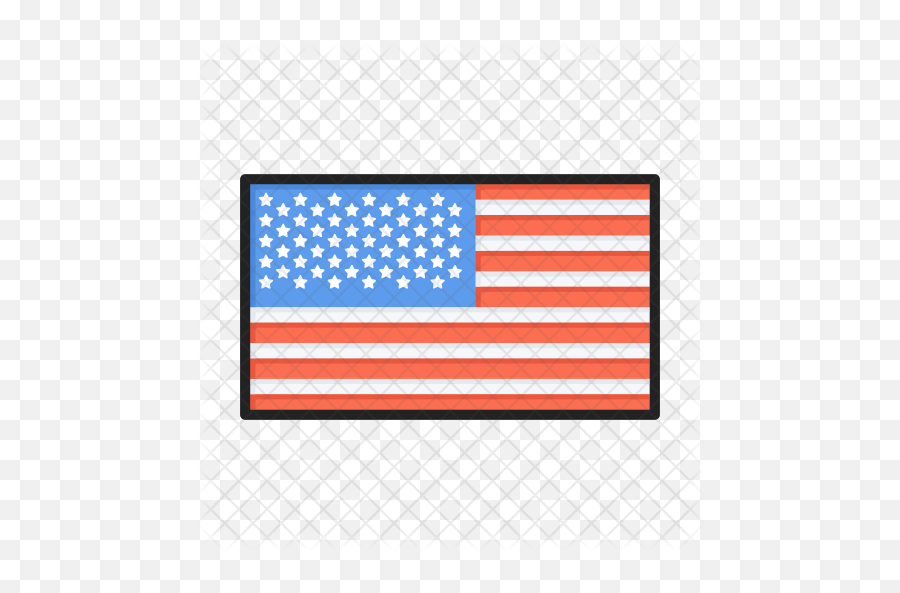 American Flag Icon Of Colored Outline Png America