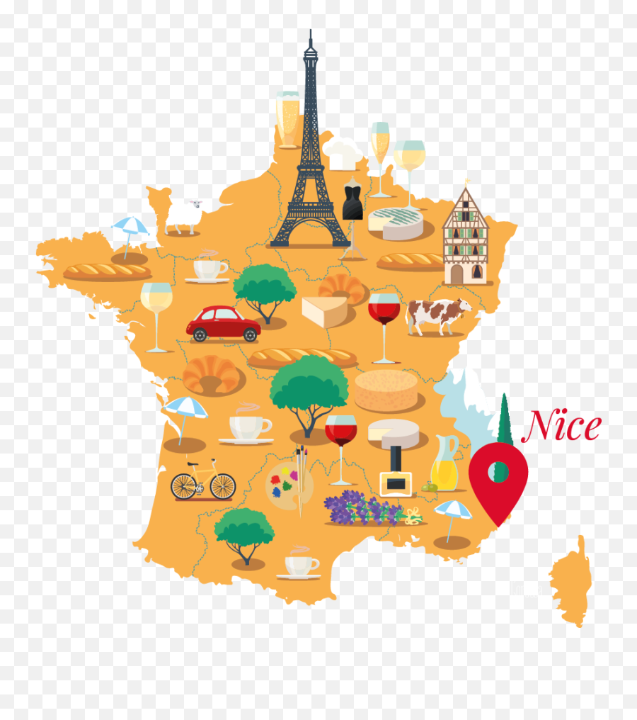 Alliance Française Of Nice Côte Du0027azur Apprendre Le - Clipart Of France Map Png,Nice Png