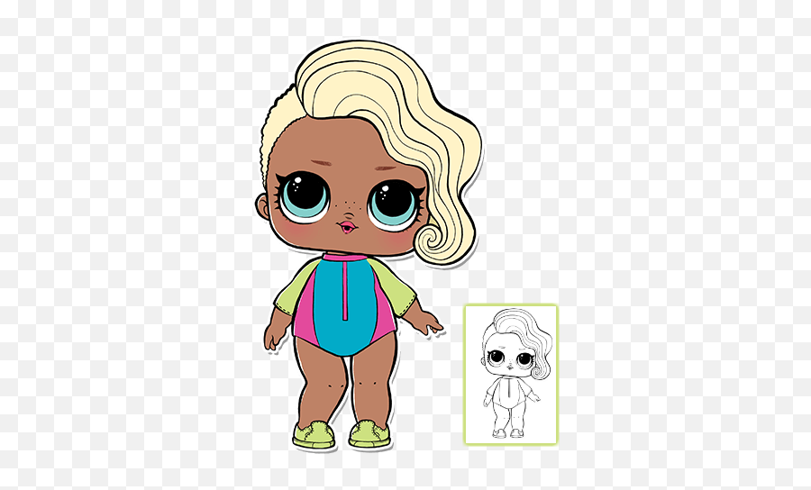 Download Lol Surprise Doll Coloring Pages Page 6 Color Your - Lol Surfer Baby Png,Lol Doll Png
