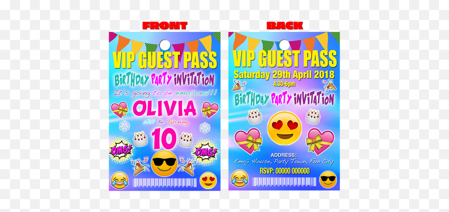 Birthday Emoji Smiley Face Hearts Vip Guest Party Pass Lanyard Grandwazoodesign - Clip Art Png,House Emoji Png