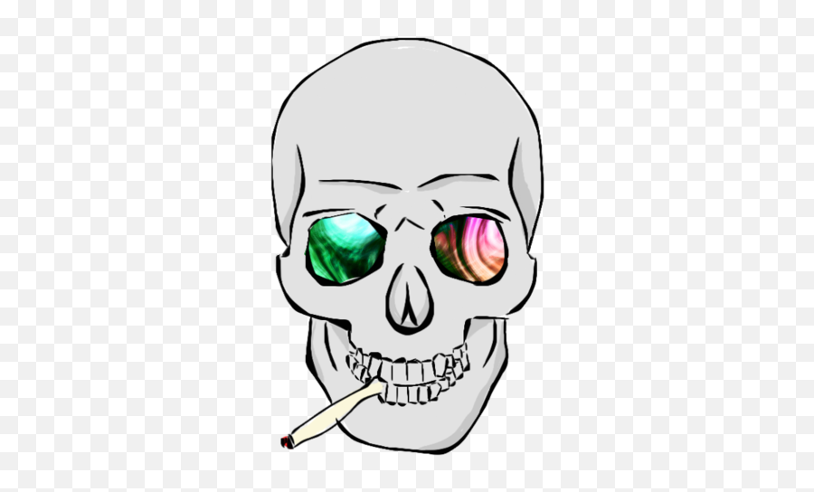 Calavera Con Cigarro Png - Trippy Smoking Skull,Calavera Png