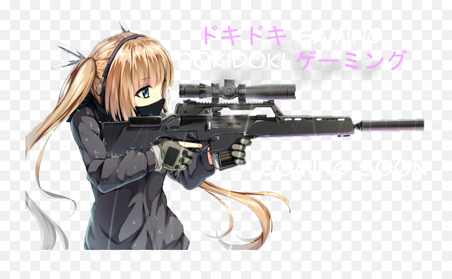 Doki Gaming - Anime Character With A Sniper Png,Doki Doki Logo