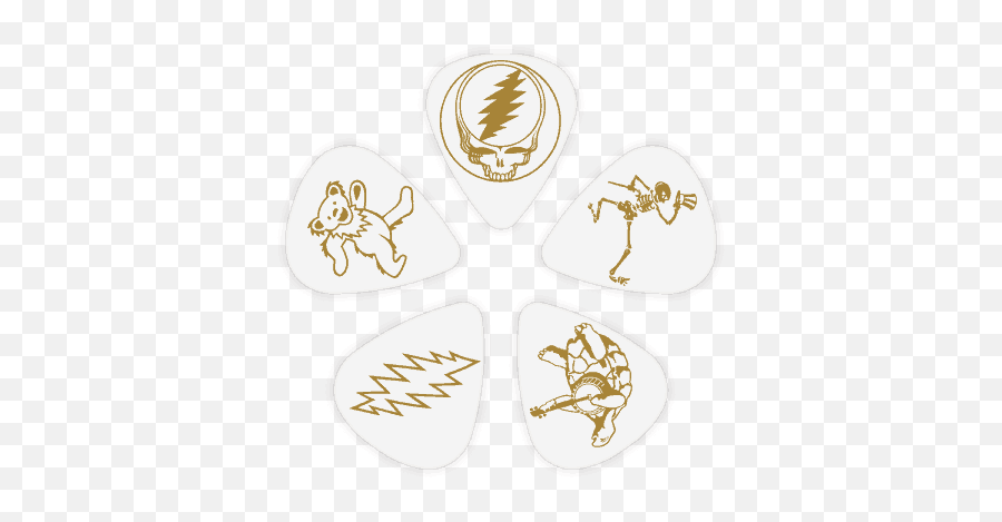 Licensed Grateful Dead Guitar Picks - White U0026 Gold Grateful Dead So Many Roads Png,Guitar Pick Png