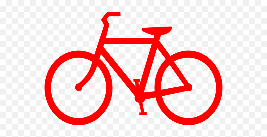 Red Bicycle Outline Clip Art - Vector Clip Art Bike Clip Art Red Png,Bicycle Rider Png
