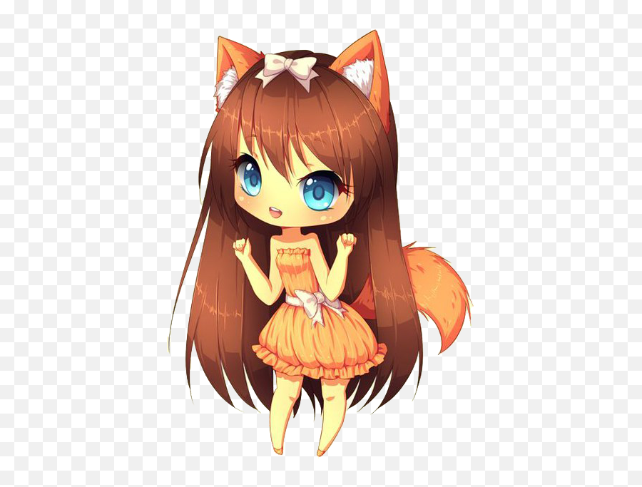 Anime Girl Png - Kawaii Chibi Fox Girl,Anime Head Png