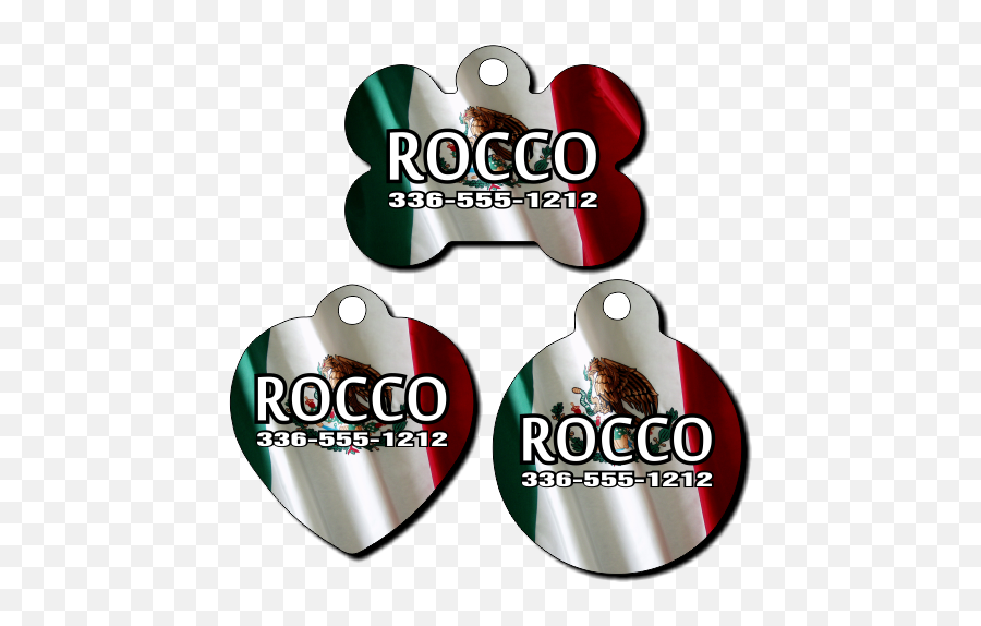 Personalized Mexico Flag Background Pet Tag For Dogs And Cats - Free Shipping Pt317 Language Png,Mexico Flag Png