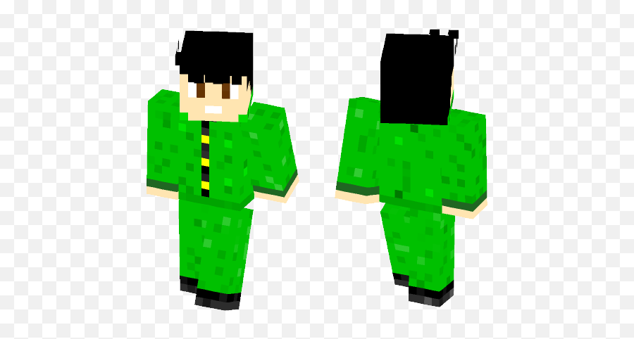 Download Yusuke Urameshi Green Outifit Minecraft Skin For - Minecraft Girl Skin With Mask Png,Yusuke Png