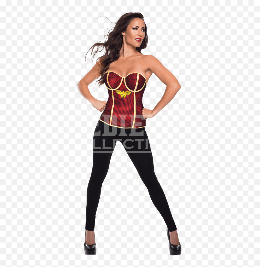 Download Adult Wonder Woman Fishnet Overlay Corset - Wonder Costume Png,Fishnet Transparent Png
