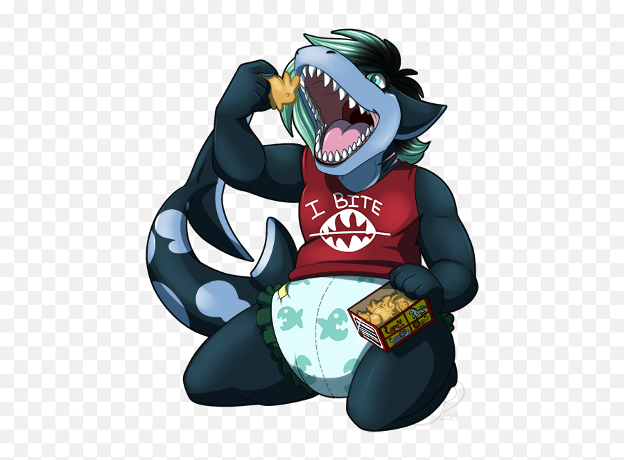 Nom Hangry Shark Commission By Nighttwilightwolf - Fictional Character Png,Shark Teeth Png