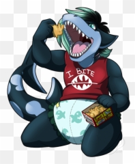 Nom Hangry Shark Commission By Nighttwilightwolf - Fictional Character Png,Shark Teeth Png