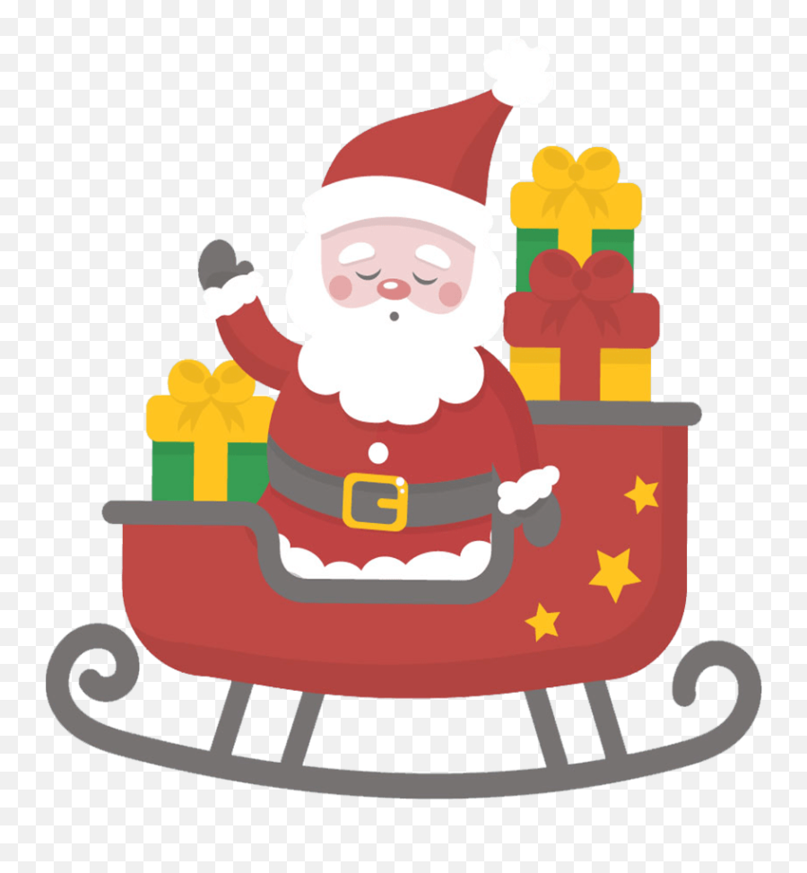 Free U0026 Cute Santa Sleigh Clipart For Your Holiday - Santa Sleigh Clipart Png,Santa Sleigh Transparent