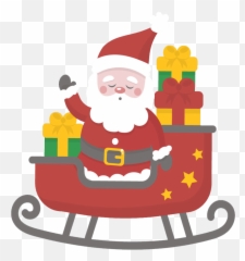 Free U0026 Cute Santa Sleigh Clipart For Your Holiday - png