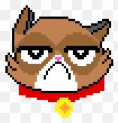 Grumpy Cat - Pixel Art 650x550 Png Clipart