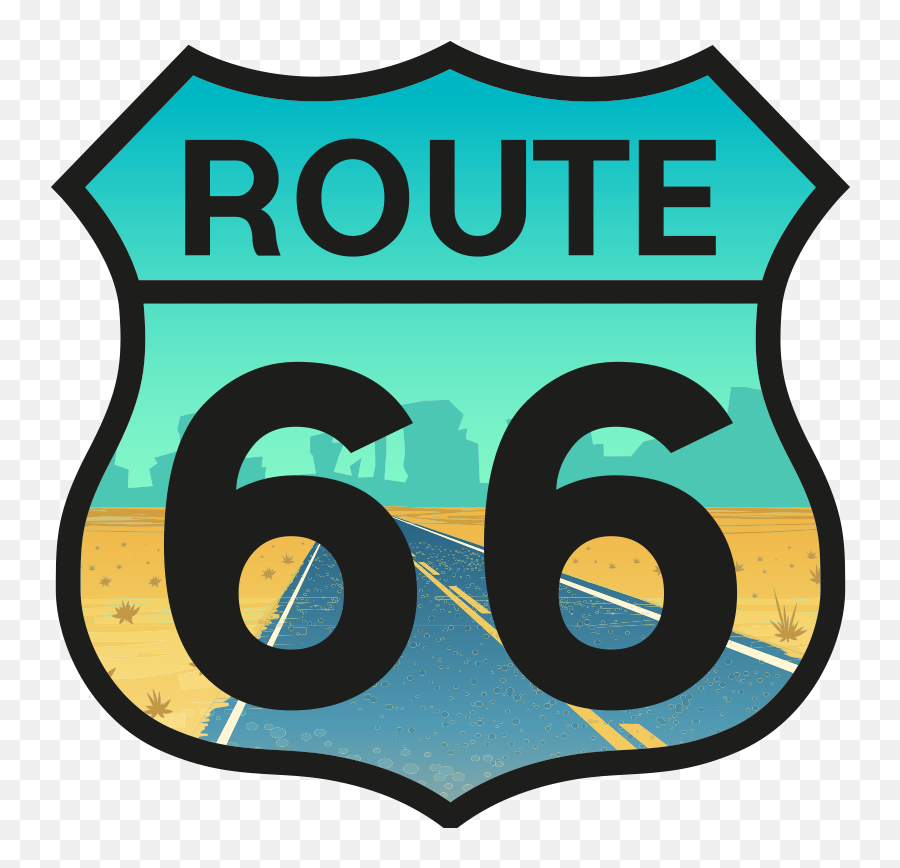 Route 66 Laptop Sticker - Route 66 Stickers Png,Route 66 Logo