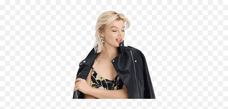 Leather Jacket Staring Gif - Leatherjacket Staring Modeling Discover U0026 Share Gifs Leather Coat Girl Gif Png,Icon Leather Jacket