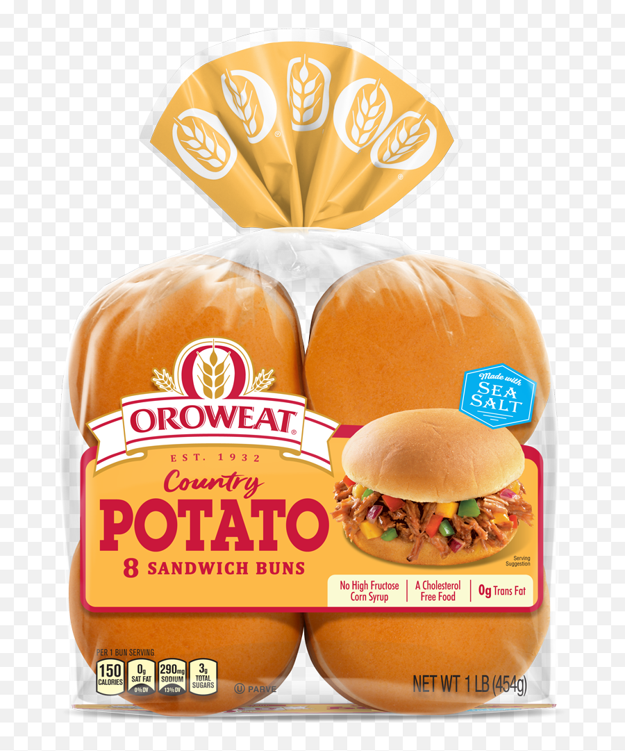 Download Hd Oroweat Potato Sandwich Buns Package Image - Potato Hot Dog Buns Png,Subway Sandwich Png