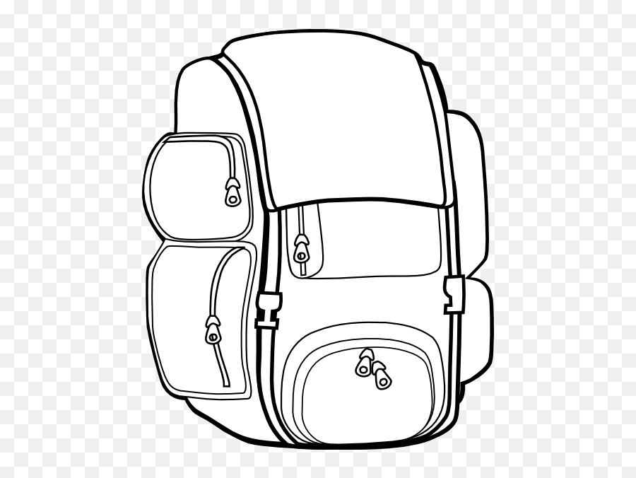 Black Backpack Clip Art - Back Pack Clip Art Black And White Png,Backpack Clipart Png