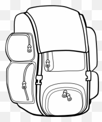 Black Backpack Clip Art - Back Pack Clip Art Black And White Png,Backpack Clipart Png