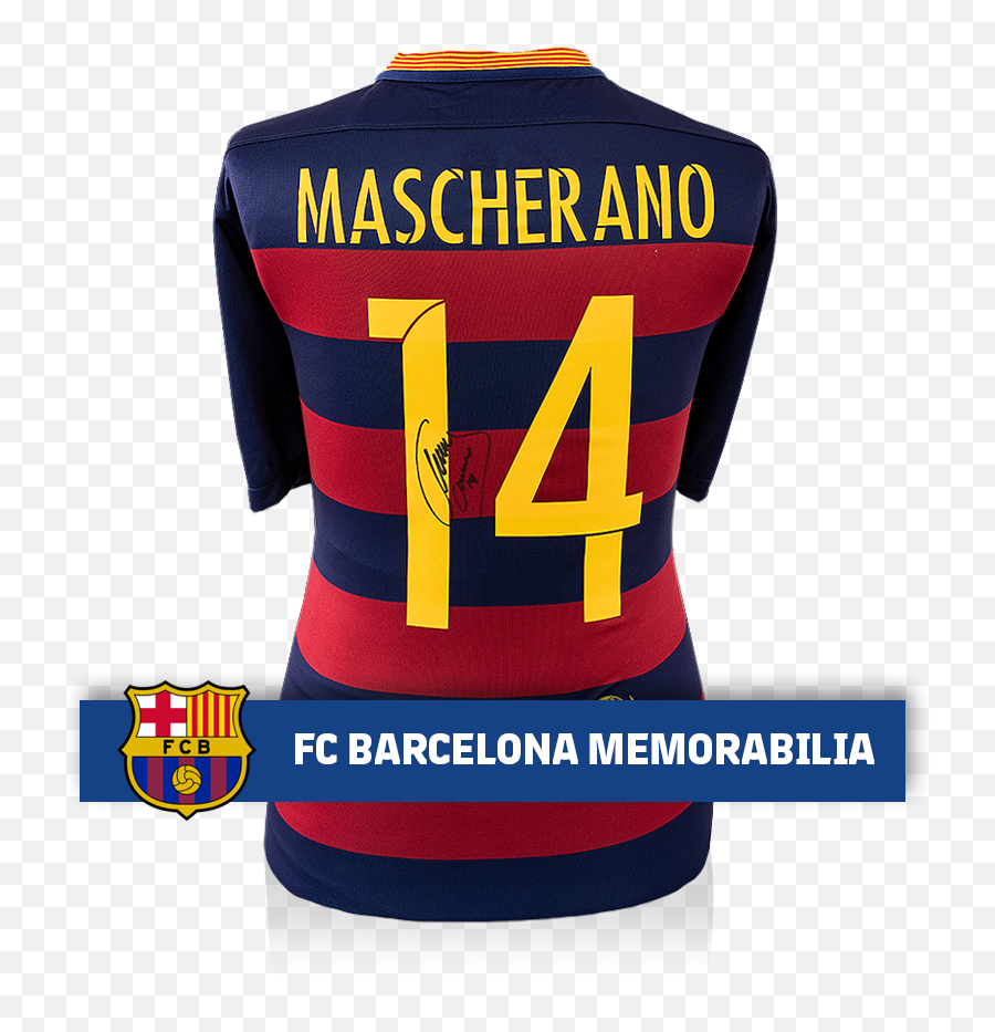 Javier Mascherano Official Fc Barcelona Back Signed 2015 - 16 Short Sleeve Png,Barcelona Fc Logo Icon