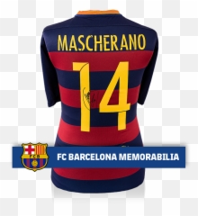 Javier Mascherano Official Fc Barcelona Back Signed 2015 - 16 Short Sleeve png