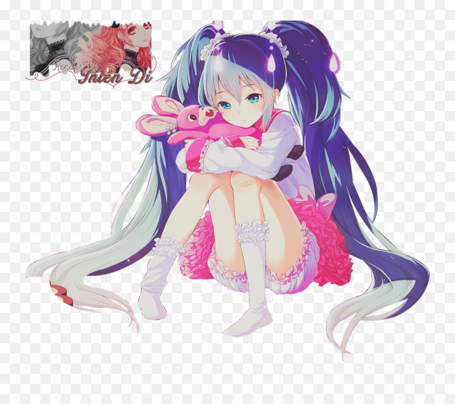 Anime 1126510 Pink Blue Hair And Render - Fictional Character Png,Pink Anime Girl Icon