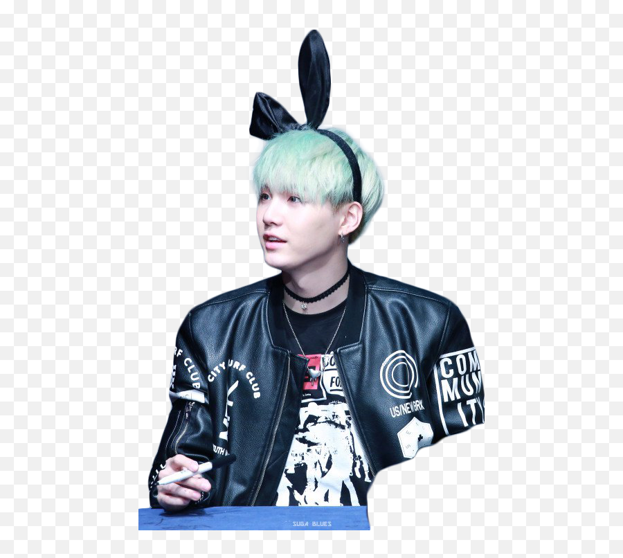 Download Hd Suga Bts Bunny Ears Transparent Png Image - Yoongi In Bunny Ears,Bunny Ears Transparent